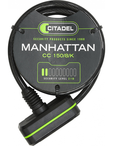 Candado espiral citadel manhattan 150/8/k llave