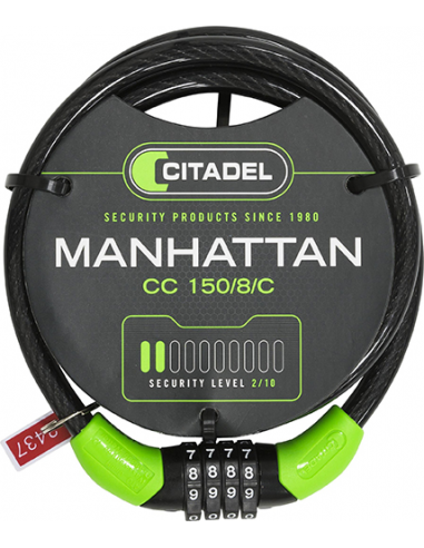 Candado espiral citadel manhattan 150/8/c comb.