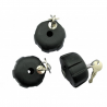 Kit de 3 pomos antirrobo con 2 llaves