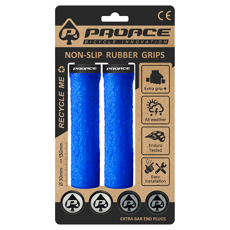 Par puños proace antideslizantes enduro azul (luck on)