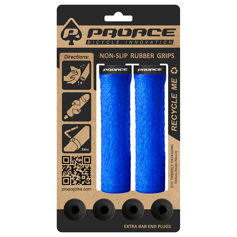 Par puños proace antideslizantes enduro azul (luck on)