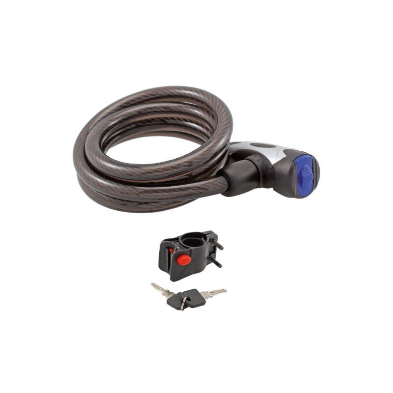 Candado espiral llave plana 15x800mm c/ soporte, t