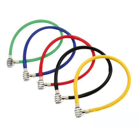 Candado cable combinacion 5 x 600mm colores surtid