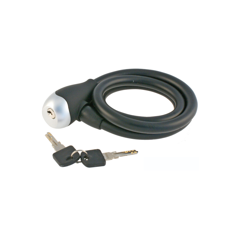 Candado espiral 12x1200mm silicona negro