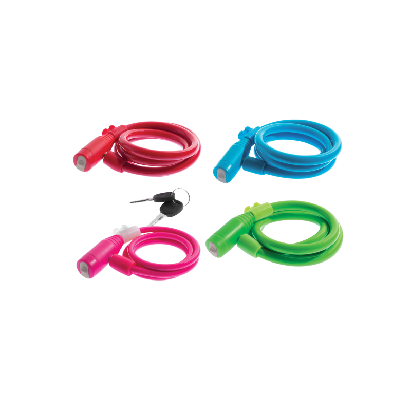 Candado espiral d6x800mm colores surtidos