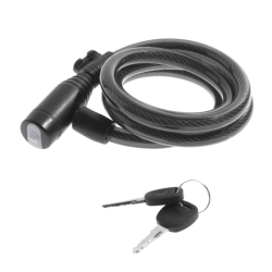 Candado espiral d6x800mm negro transparente