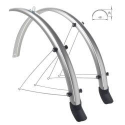 Jgo. guardabarros 28 ancho 48mm gris