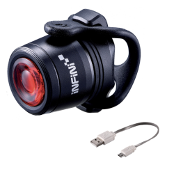 Luz trasera mini luxo alu, 1 led rojo usb, negro