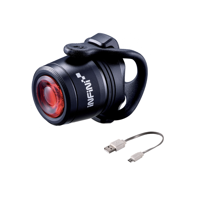 Luz trasera mini luxo alu, 1 led rojo usb, negro