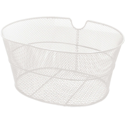Cesta delantera bici ovalada acero blanco