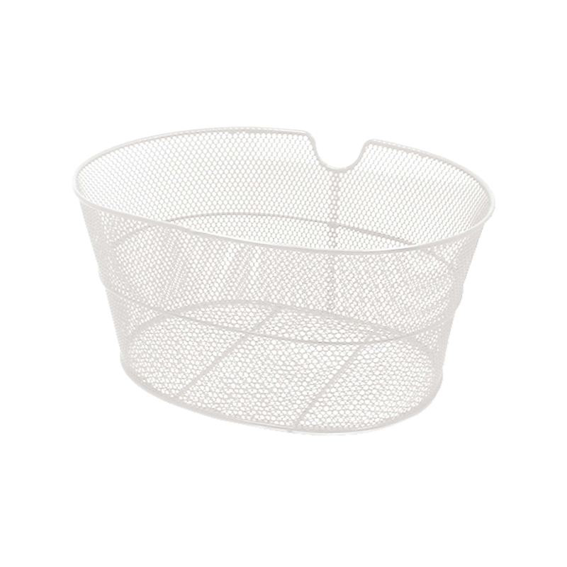 Cesta delantera bici ovalada acero blanco