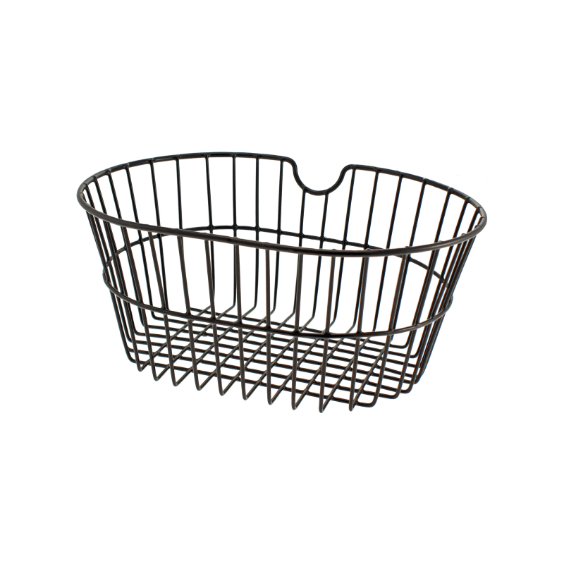 Cesta delantero ovalada bici malla grande negro