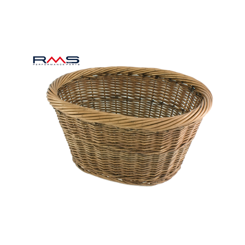 Cesta delantera ovalada mimbre marron 36x30x19cm
