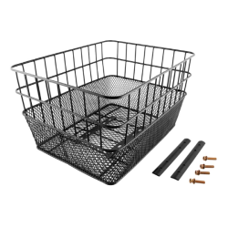 Cesta rectangular doble malla negro