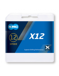 Cadena kmc x12 plata/negro 126p 12v