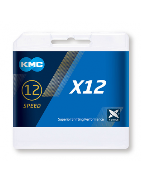 Cadena kmc x12 plata/negro 126p 12v