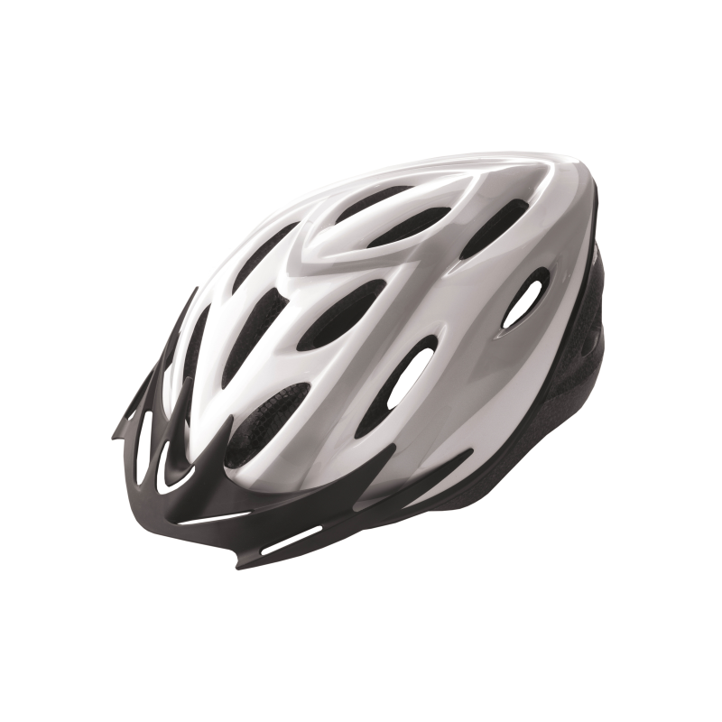 Casco rider , out-mould blanco/plata t.m