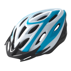 Casco rider out-mould blanco/azul t.m 54-58cm