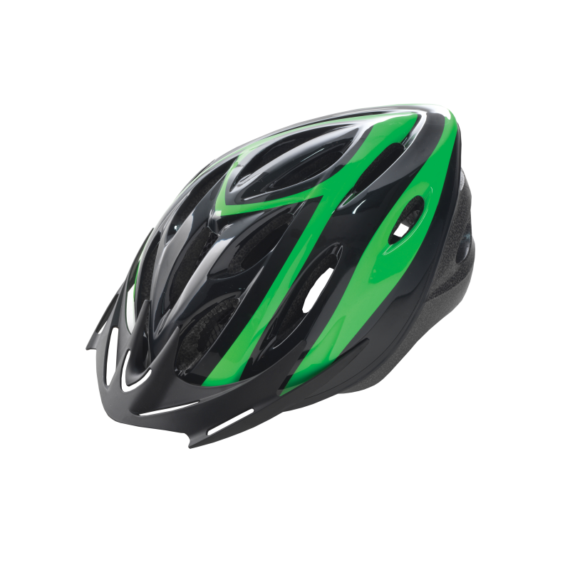 Casco rider out-mould negro/verde t.m