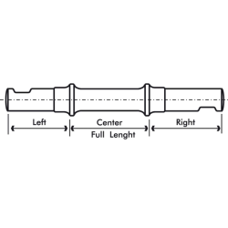 Eje pedalier acero para chaveta 39.57.47
