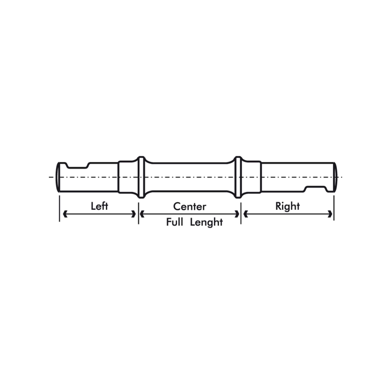Eje pedalier acero para chaveta 39.57.47