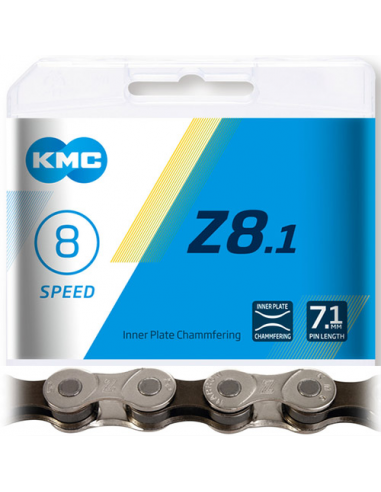 Cadena kmc z8.3 crom/gris 114p sh/ig/7/8v