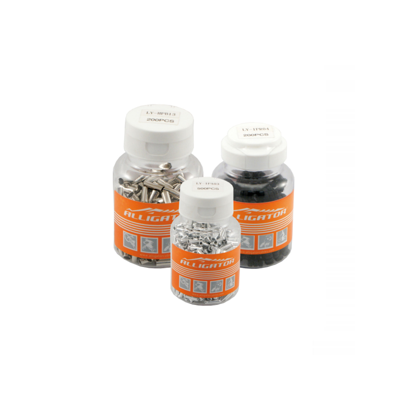 Bote 500 terminales cable frano plata