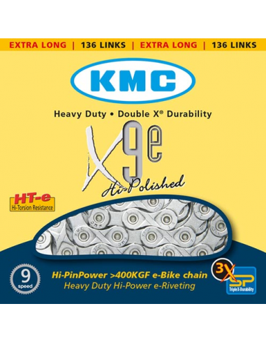 Cadena kmc x9e bici electrica 136p 9v