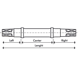 Eje pedalier cuadradillo 35.56.39 italiana c/torni
