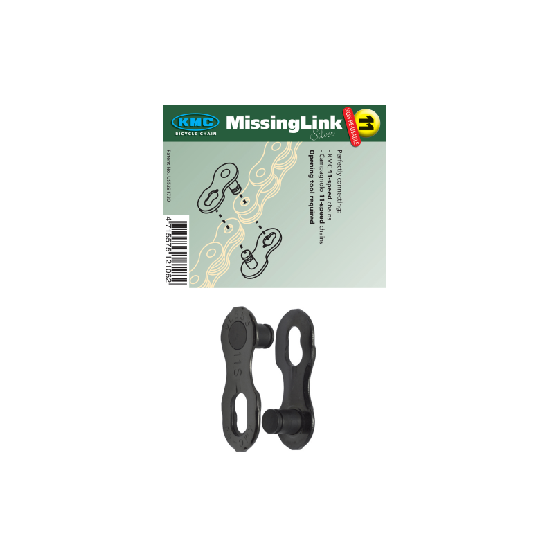 2 eslabones cadena 11v reutilizable plata