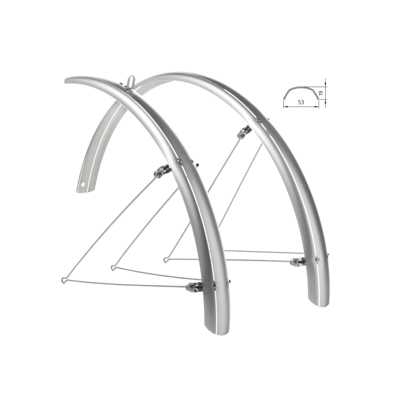 Juego guardabarros 20" ancho 53mm gris