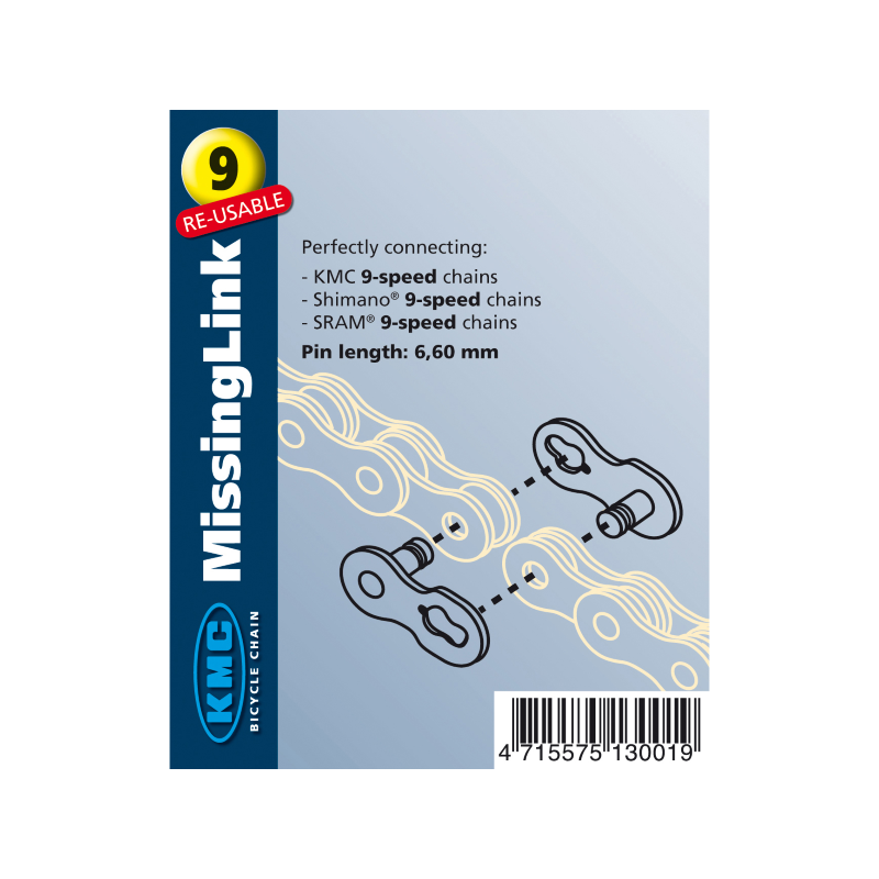 2 eslabones cadena kmc 9v x9 oro