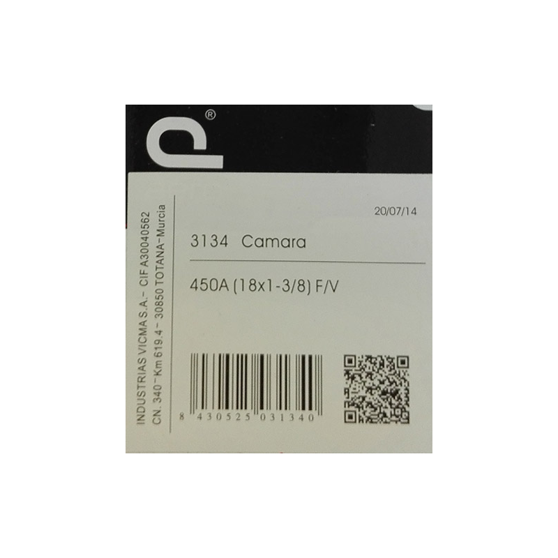 Camara 450a (18x1 3/8) v/ presta vicma aero