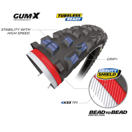 Cubierta 29x2.40 dh 34 bike park tlr rigida negra