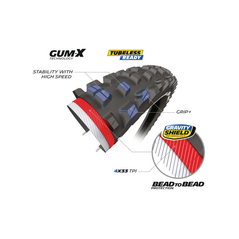 Cubierta 27.5x2.40 dh 34 bike park tlr rigida