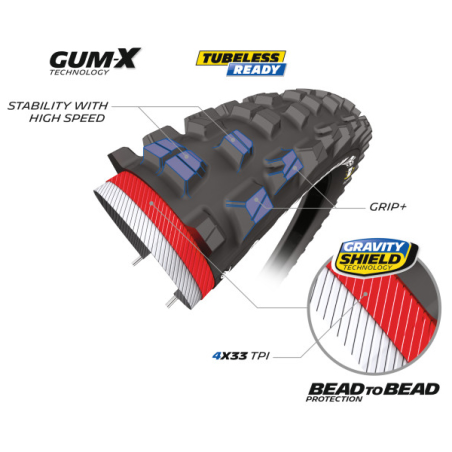 Cubierta 27.5x2.40 dh 34 bike park tlr rigida