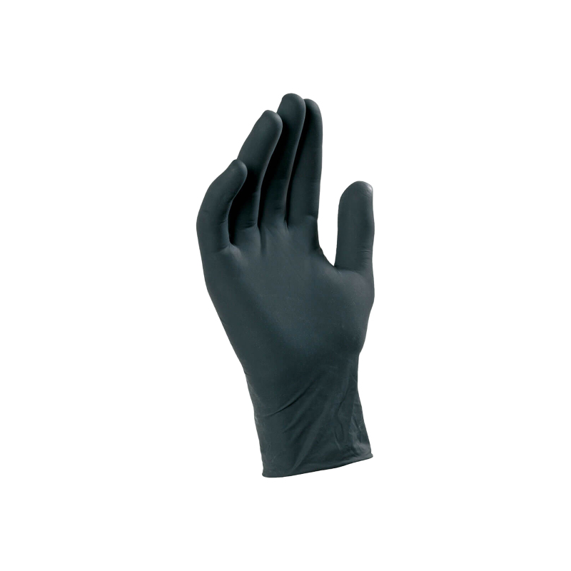 Caja 100 guantes largos nitrilo t-l negro ambidiestros