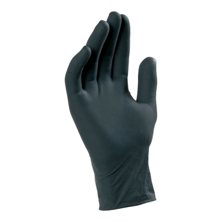 Caja 100 guantes largos nitrilo t-l negro ambidiestros