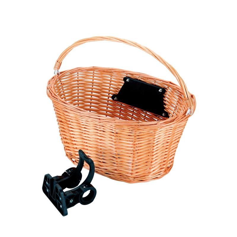 Cesta mimbre natural, 36x26x22h soporte clip ovalada