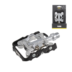 Par pedales mixto aluminio wag negro y plata