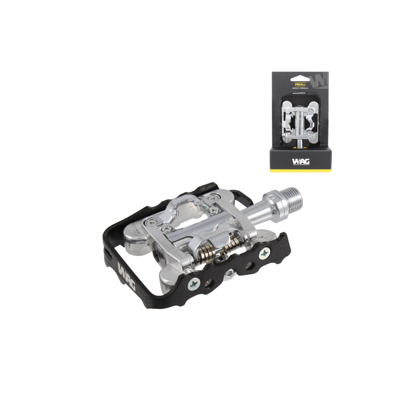Par pedales mixto aluminio wag negro y plata