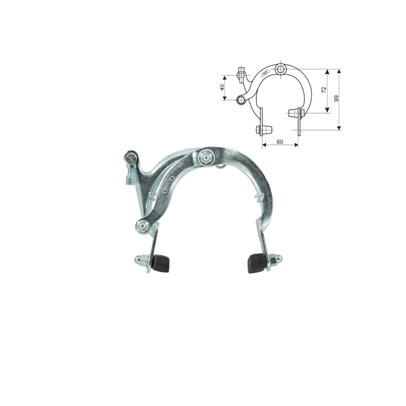 Jgo. puentes freno de pinza de acero 72/99 mm