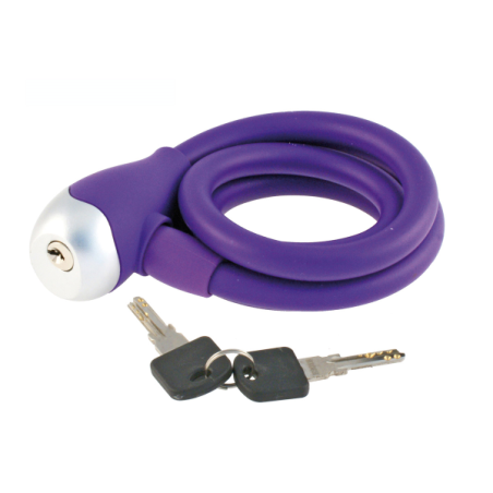 Candado cable espiral silicon ø 12 - violeta