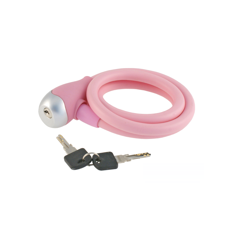 Candado cable espiral silicon ø 12 - rosa