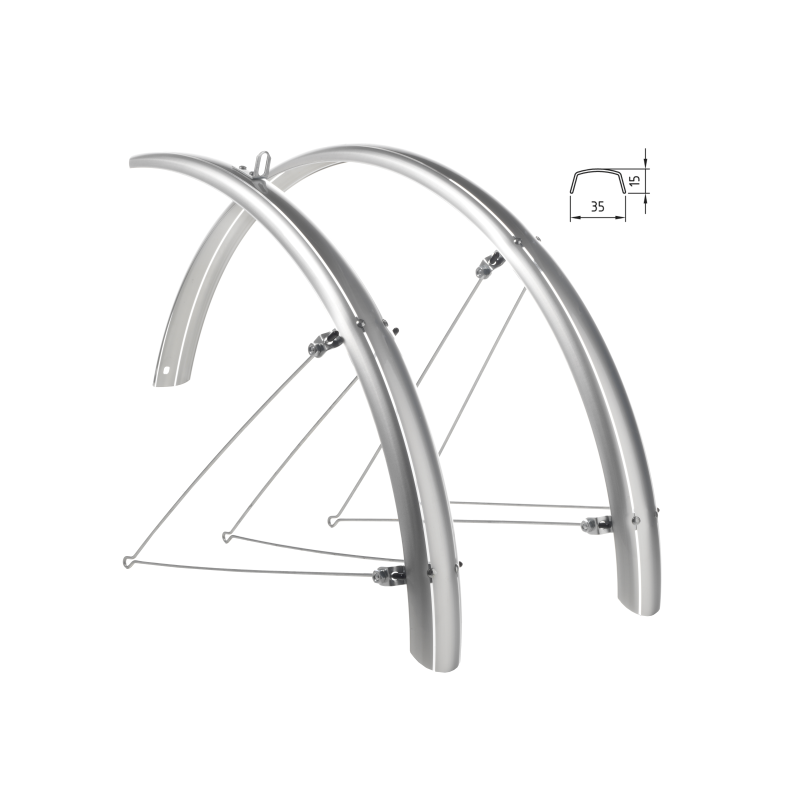 Jgo. guardabarros 28 ancho 35mm con soporte cristi