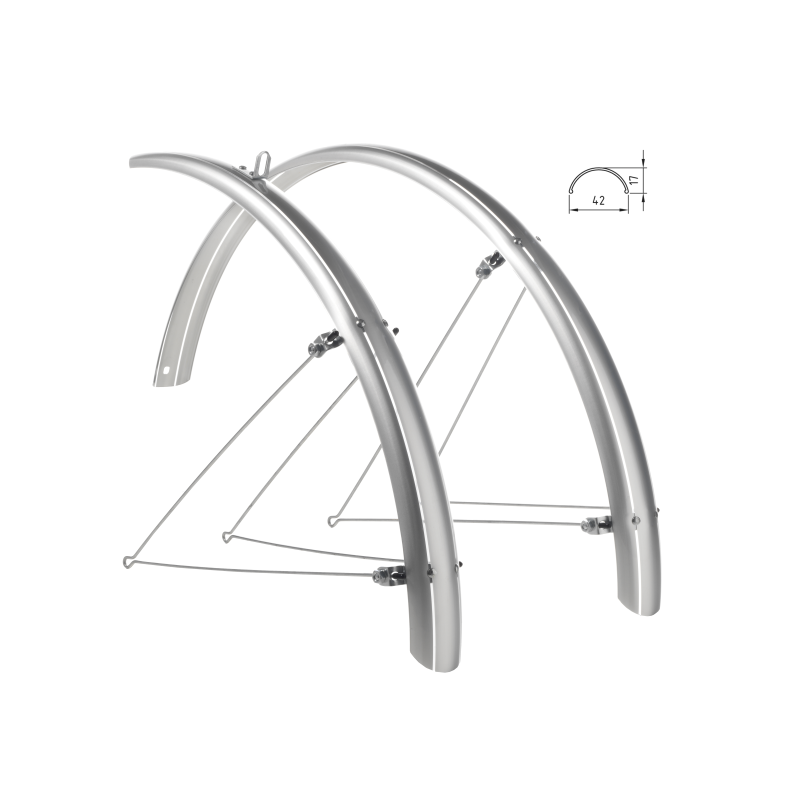 Jgo. guardabarros 28 ancho 42mm con soporte cristi