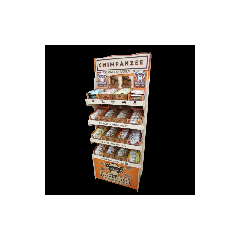 Expositor de gran capacidad de madera para suelo chimpanzee
