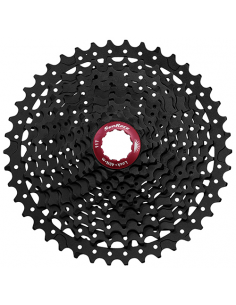 Cassette sunrace 10v 11/42 negro/rojo mx3