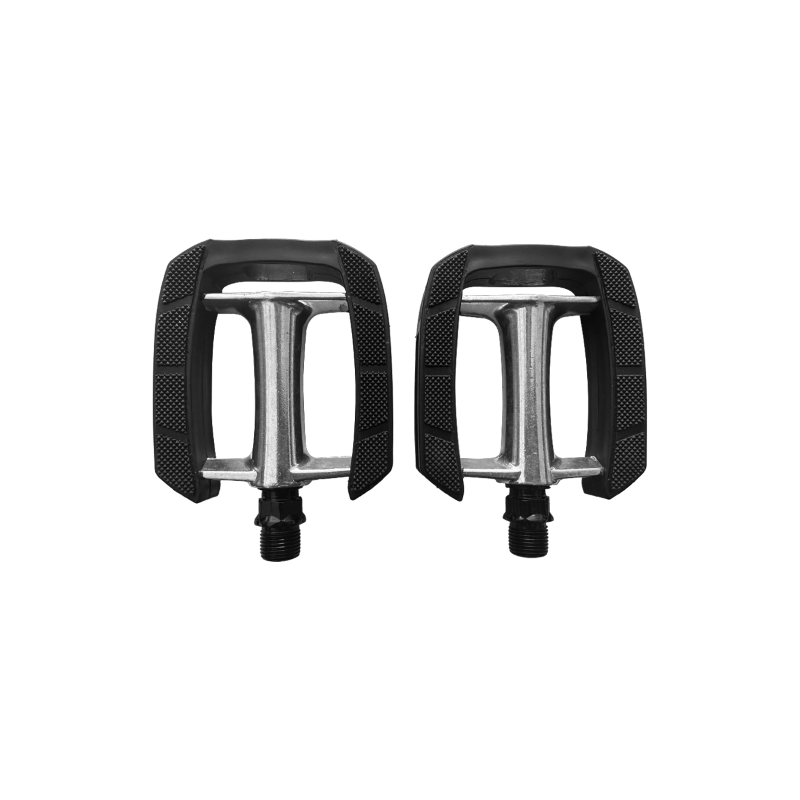 50 pedales comfort city aluminio plata negro