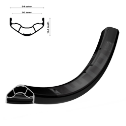 Llanta disco 29" wtb kom tough i30 tlr 32t negra